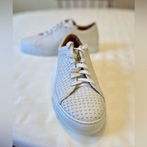 Aquatalia White Woven Sneakers- Size 9